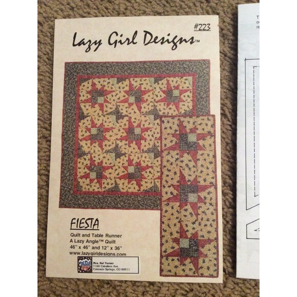 Lazy Girl Designs #223 Fiesta Quilt and Table Runner B13 - Picture 1 of 2
